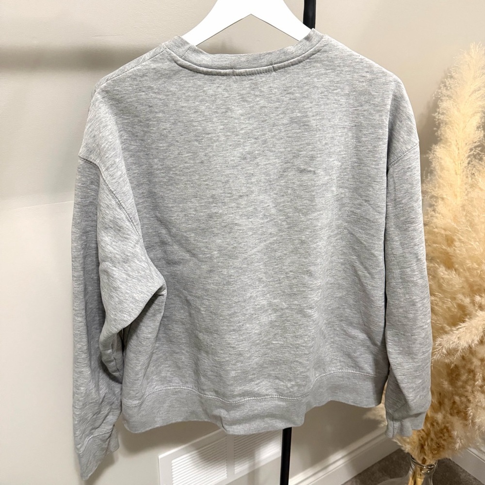 Revolve WeWoreWhat Grey Crewneck Sweatshirt | Minimalist Pullover - Picture 2 of 5